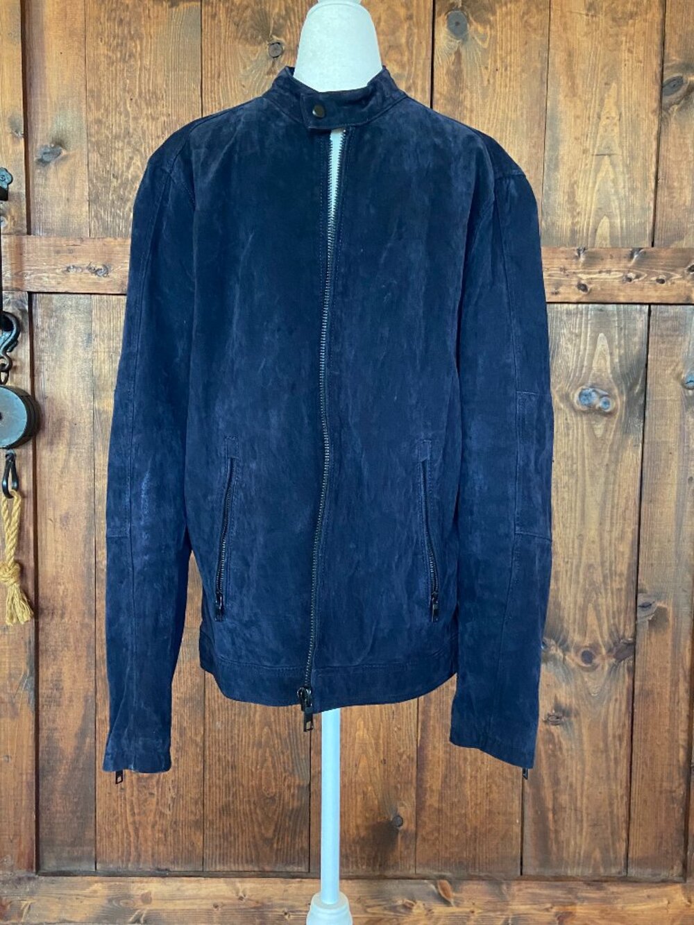 Zara Man Navy Suede jacket Sz XL